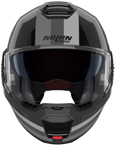 Nolan N120-1 Lineo Modular Flip-Back Helmet - 348 (Black/White/Silver) — Motorcycle Helmets (image 6 of 7)