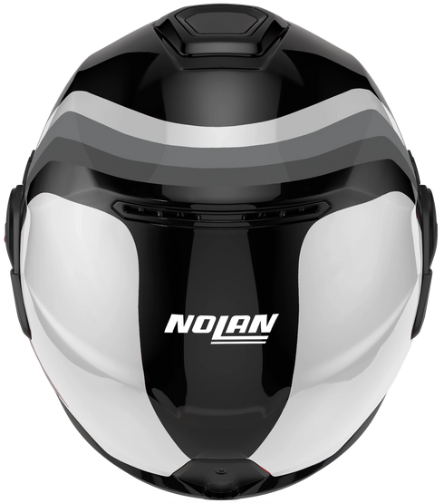 Nolan N120-1 Lineo Modular Flip-Back Helmet - 348 (Black/White/Silver) — Motorcycle Helmets (image 4 of 7)