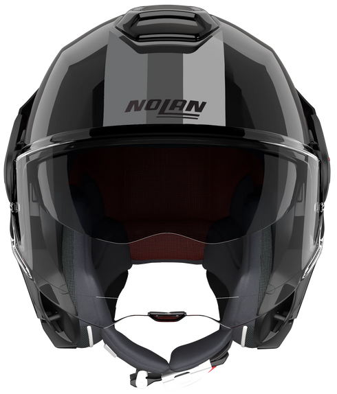 Nolan N120-1 Lineo Modular Flip-Back Helmet - 348 (Black/White/Silver) — Motorcycle Helmets (image 7 of 7)