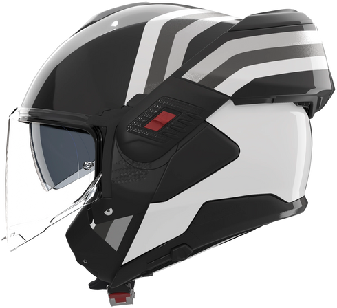 Nolan N120-1 Lineo Modular Flip-Back Helmet - 348 (Black/White/Silver) — Motorcycle Helmets (image 3 of 7)
