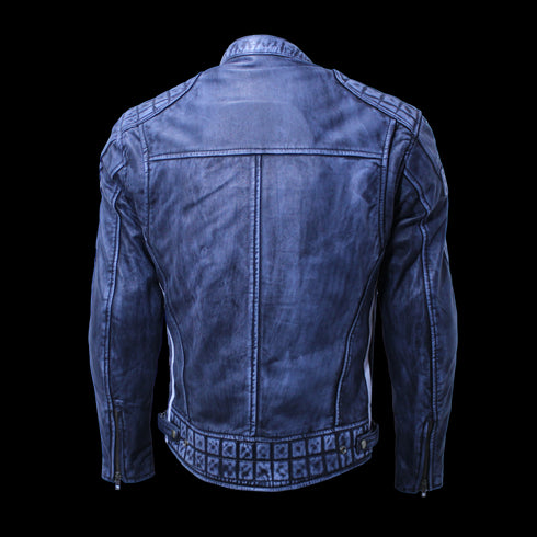 Nexo Cafe Racers Leather Jacket - Denim Wax
