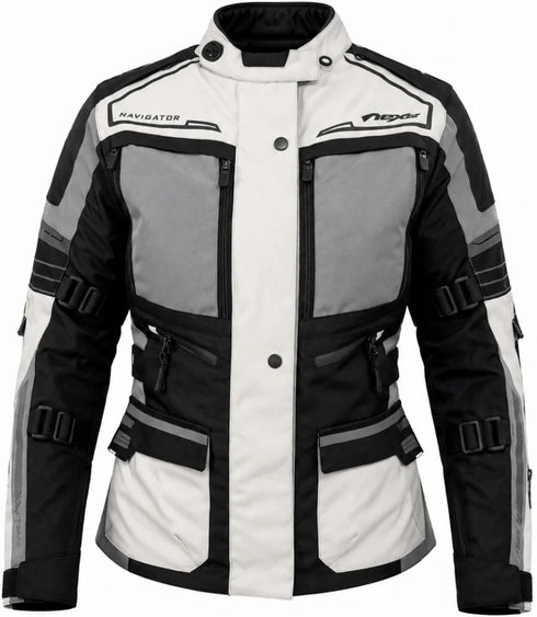Nexo Ladies Navigator Adventure Jacket - Ice Grey/Black
