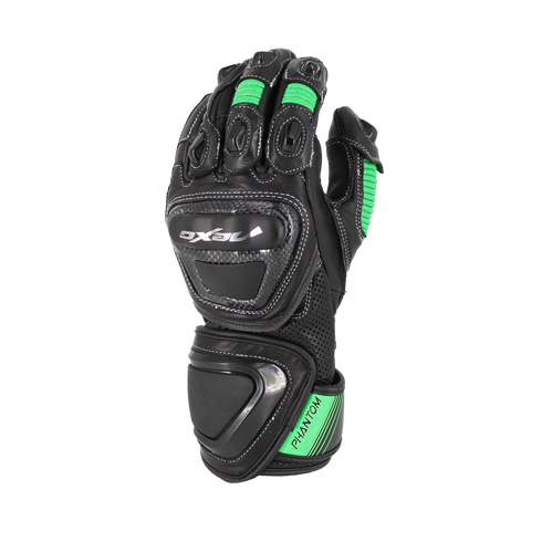 NEXO Phantom Racing Leather Glove - Black/Green