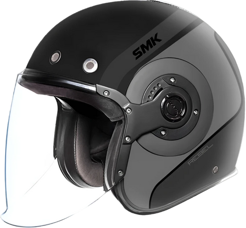 SMK Retro Jet Rebel Helmet - MA266 Black/Grey Matt