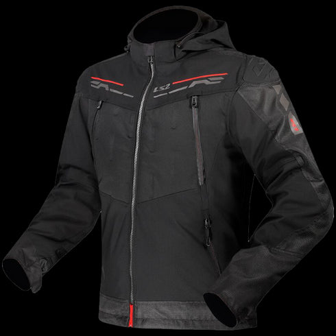 LS2 Mens Ziconium Jacket - Black/Red
