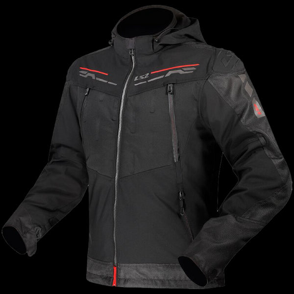 LS2 Mens Ziconium Jacket - Black/Red