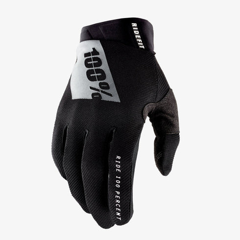 100% Ridefit Moto Gloves - Black/White