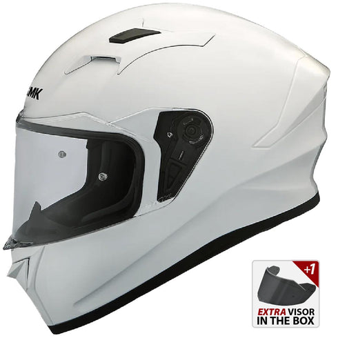 SMK Stellar Solid Helmet - GL100 (White)