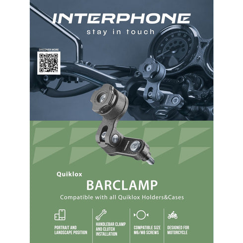 Interphone Quicklox Riser and Bar Clamp Mount
