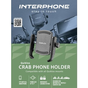 Interphone Quicklox Universal Phone Holder -Crab