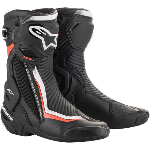 Alpinestars SMX Plus V2 Boots - Black/White/Red Fluorescent