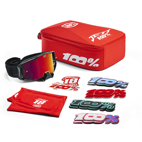 100% Armega HiPER Goggle Jett Special - JettPak Signature Goggle (Mirror Red Lens; Limited Edition) — Motorcycle Gear (image…