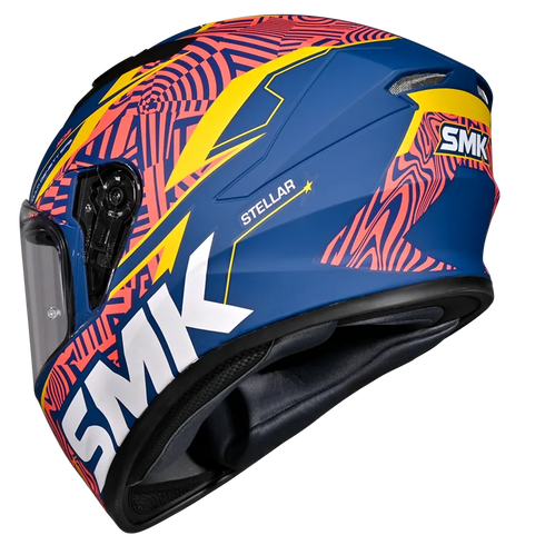 SMK Stellar Fury MA534 Helmet - Blue/Yellow/Orange