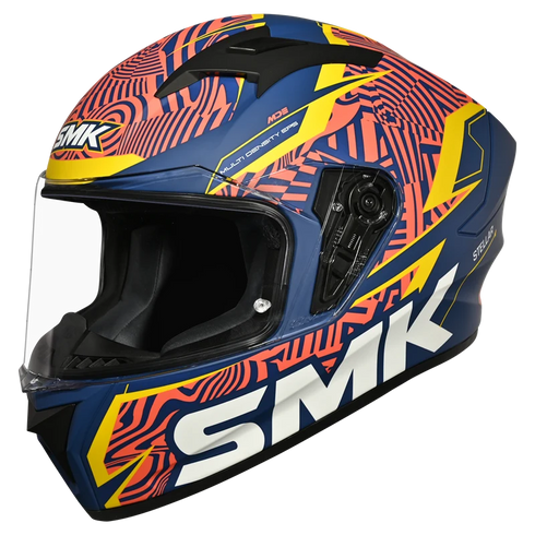 SMK Stellar Fury MA534 Helmet - Blue/Yellow/Orange
