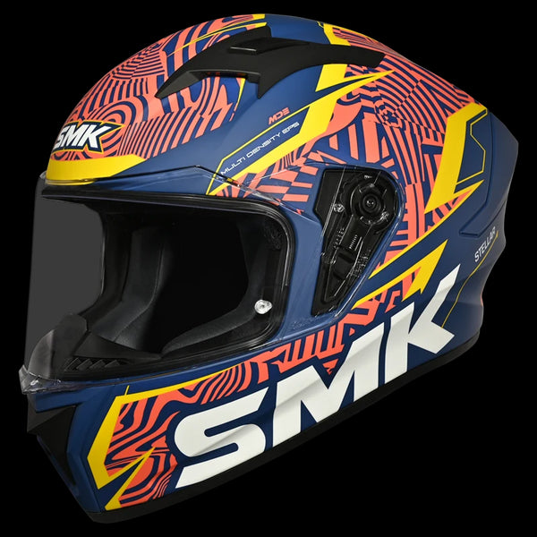 SMK Stellar Fury MA534 Helmet - Blue/Yellow/Orange