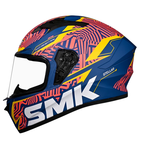 SMK Stellar Fury MA534 Helmet - Blue/Yellow/Orange