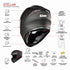 SMK Stellar Solid Helmet - Black Gloss GL 200