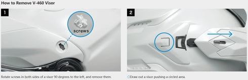 Shoei Hornet ADV Series Helmet Screw Set for V-460 Peak Visor - Clear