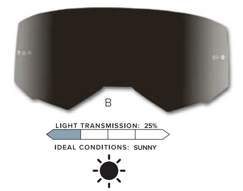 Fly Racing 2021 Single Lens W/ Post for Zone/Focus Goggles - Dark Smoke