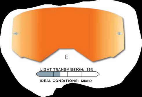 Fly Racing 2021 Goggle Single Lens with Post - Orange Mirror/Smoke