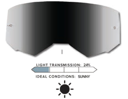 Fly Racing 2021 Single Lens W/ Post for Zone/Focus Goggles - Silver Mirror/Smoke
