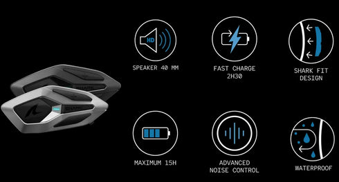 Shark SENA Intercom System Bluetooth Single - Black