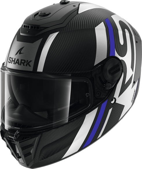 Shark Spartan RS Carbon Shawn Helmet - Black/Silver/Blue Matt DBS