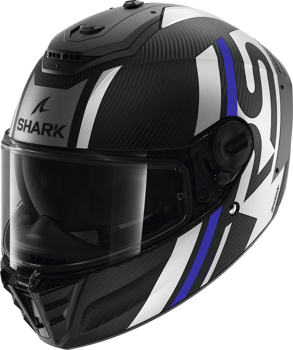 Shark Spartan RS Carbon Shawn Helmet - Black/Silver/Blue Matt DBS