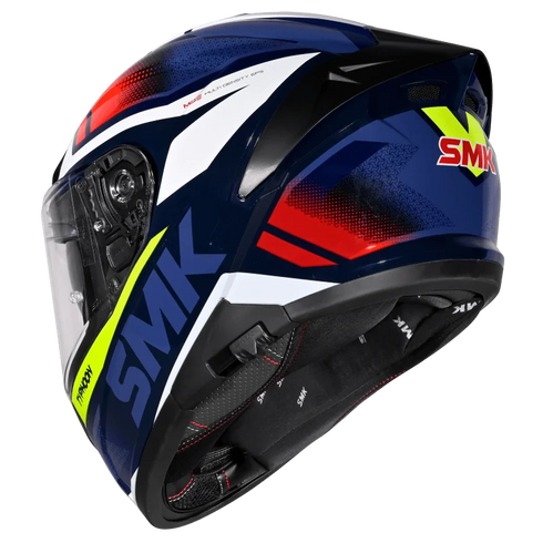 SMK Typhoon Thorn Helmet - GL543 (Blue/White/Red/Hi-Viz Yellow)
