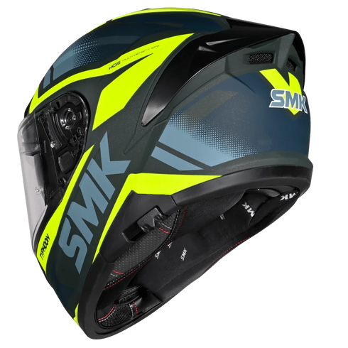 SMK Typhoon Thorn Helmet - MA848 (Black/Hiz Viz Yellow)