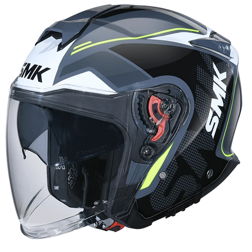 SMK GTJ Tourer Helmet - GL614 (Black/Grey/HiViz Yellow)