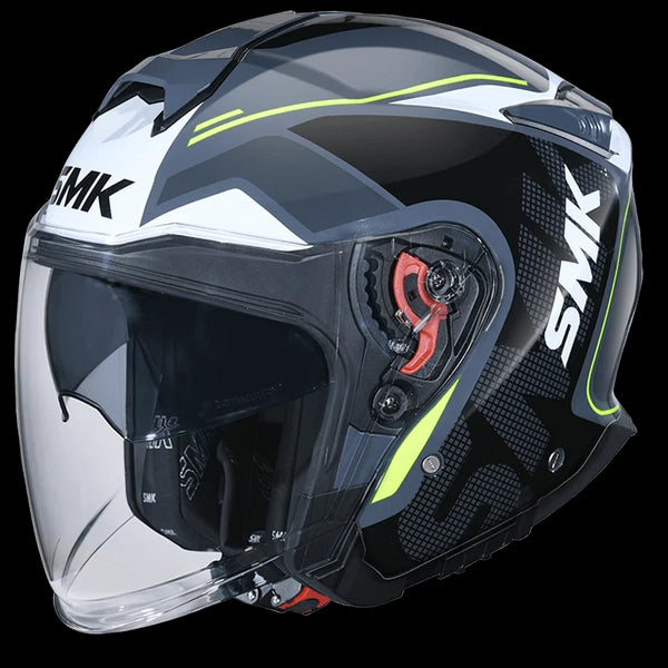 SMK GTJ Tourer GL614 Helmet - Black/Grey/HiViz Yellow