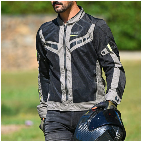 LS2 Mens Garda Jacket - Green/Black/Hi-Vis Yellow