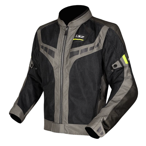 LS2 Mens Garda Jacket - Green/Black/Hi-Vis Yellow