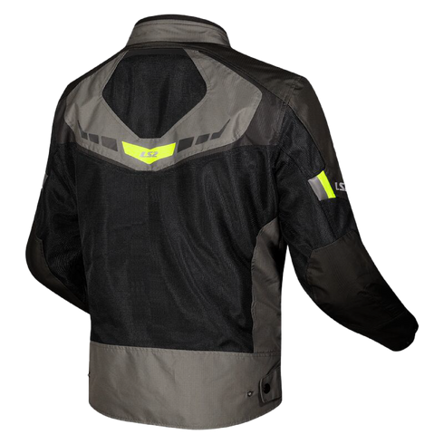 LS2 Mens Garda Jacket - Green/Black/Hi-Vis Yellow