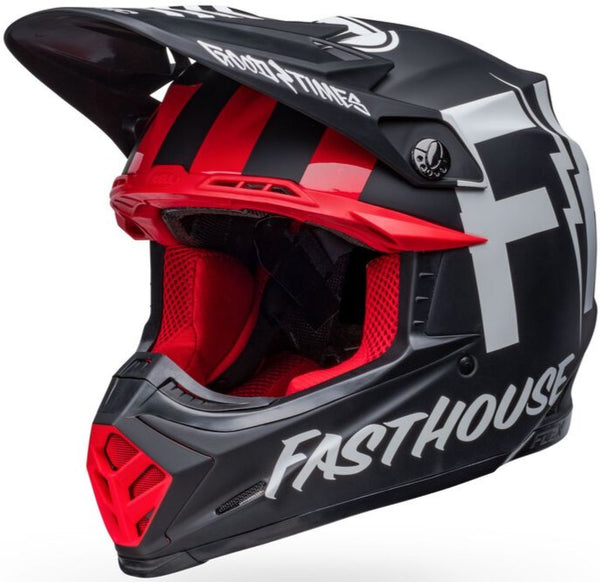 Bell Moto-9S Flex Fasthouse Tribe Helmet - Black/White Matt/Gloss
