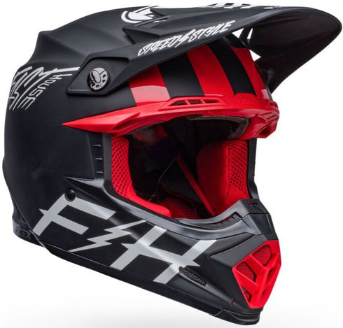 Bell Moto-9S Flex Fasthouse Tribe Helmet - Black/White Matt/Gloss