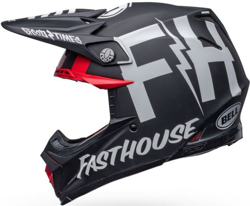 Bell Moto-9S Flex Fasthouse Tribe Helmet - Black/White Matt/Gloss