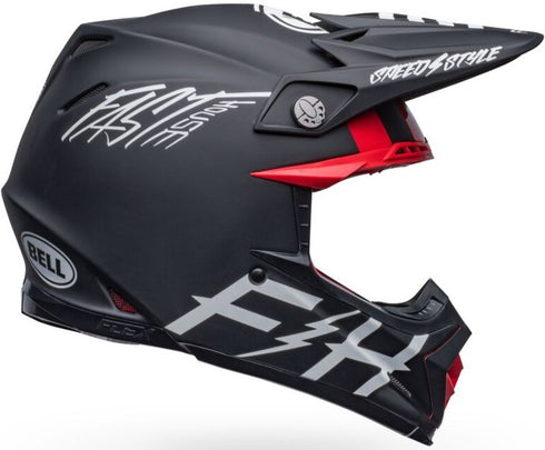 Bell Moto-9S Flex Fasthouse Tribe Helmet - Black/White Matt/Gloss