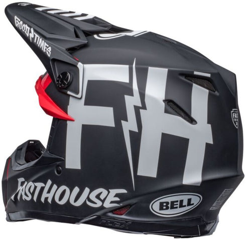 Bell Moto-9S Flex Fasthouse Tribe Helmet - Black/White Matt/Gloss