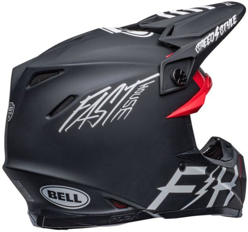 Bell Moto-9S Flex Fasthouse Tribe Helmet - Black/White Matt/Gloss