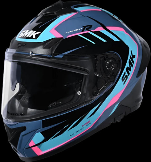 SMK Typhoon Aerot Helmet - GL552 Sky Blue/Navy/Pink