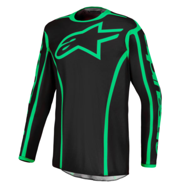 Alpinestars 2027 Fluid Apex V2 Jersey Black/Green Fluo — Off-Road/MX Jersey (image 1 of 2)