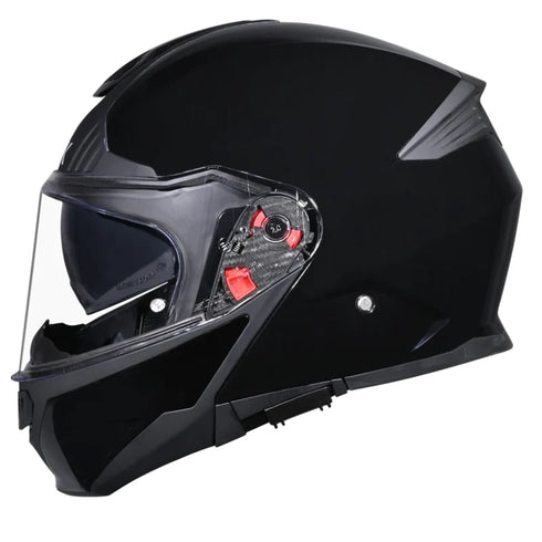 SMK Gullwing Solid Helmet - GL200 (Black) — Motorcycle Helmets (image 2 of 5)