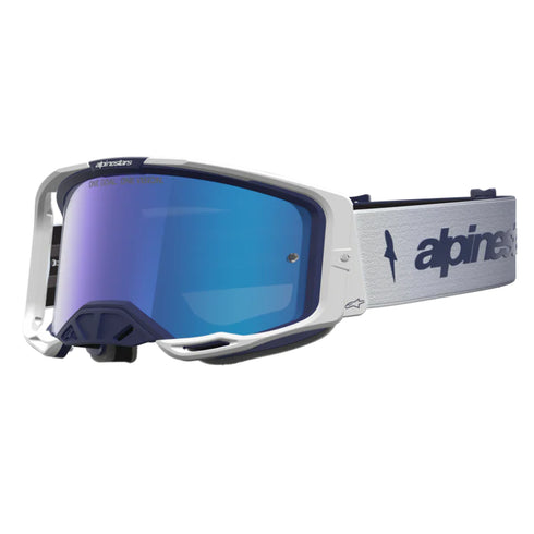 Alpinestars Vision 8 Amber Goggles - Navy/White (Mirror Blue Lens)