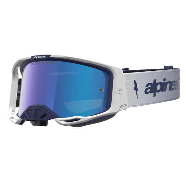 Alpinestars Vision 8 Amber Goggles - Navy/White (Mirror Blue Lens)