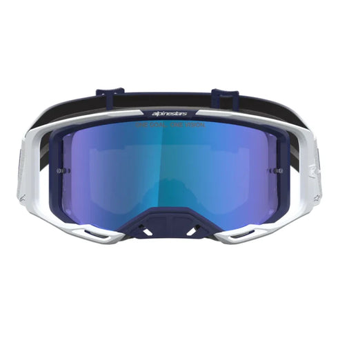 Alpinestars Vision 8 Amber Goggles - Navy/White (Mirror Blue Lens) — Motorcycle Gear (image 2 of 4)
