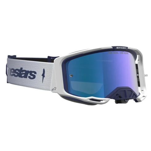 Alpinestars Vision 8 Amber Goggles - Navy/White (Mirror Blue Lens) — Motorcycle Gear (image 3 of 4)
