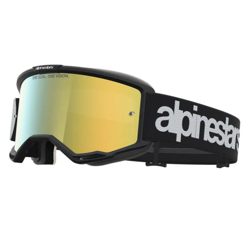 Alpinestars Vision 5 Hone Goggles - Black/White (Mirror Gold Lens)