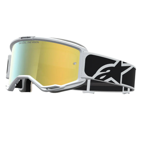 Alpinestars Vision 5 Rora Goggles - Black/White (Mirror Gold Lens)